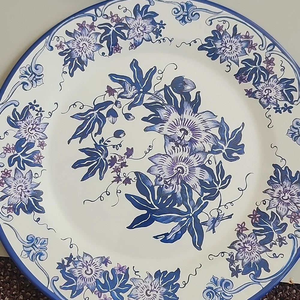 Room Restoration Hardware Indigo Blue Victorian Tin Plates